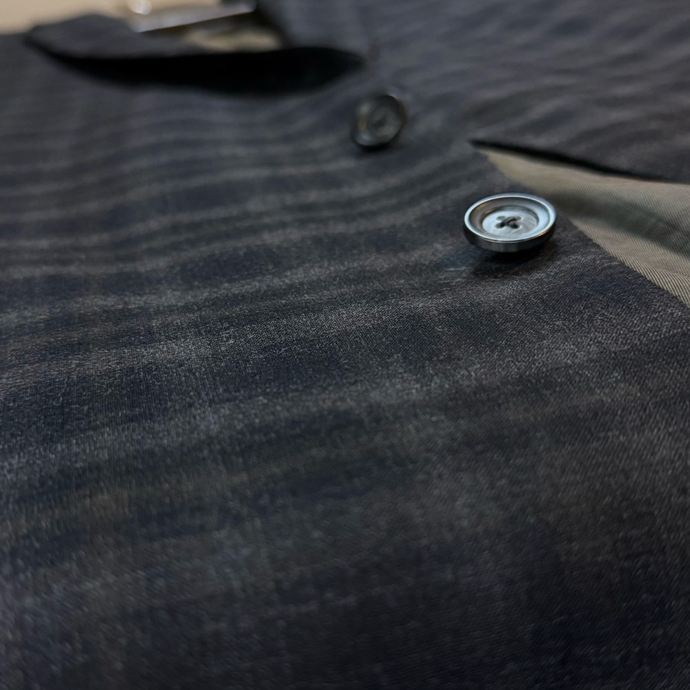 Jack Victor Jacket Mens 42L Black Overcheck Plaid 110s Sport Coat Wool Blazer